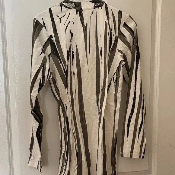 Dion Lee Black and White Long Sleeve Dress